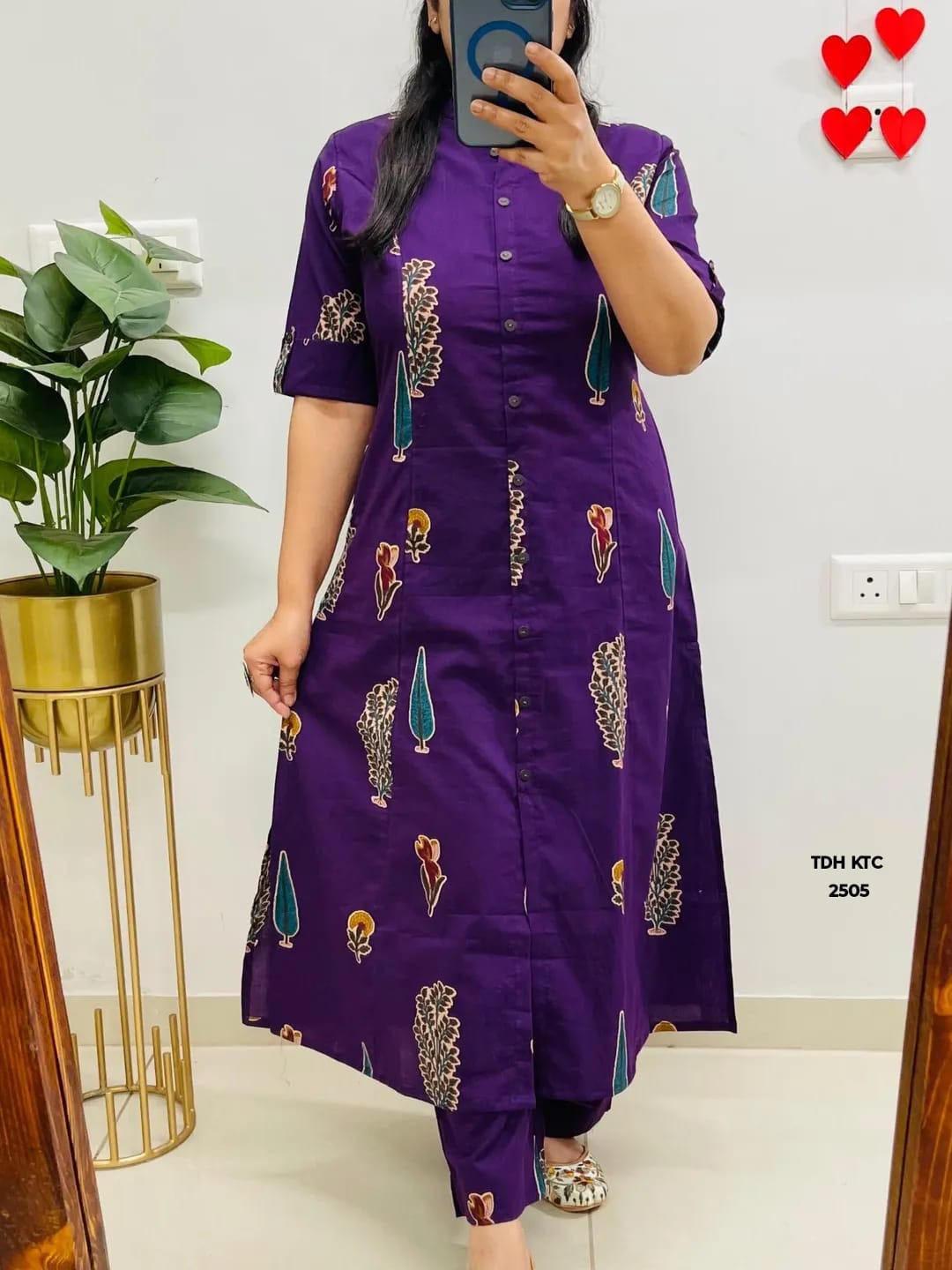 Olive Green Printed Straight Kurta Set